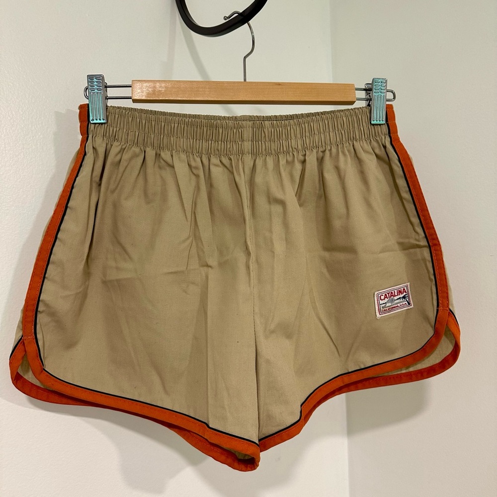 Vintage Catalina Tan and Orange Men’s Running Shorts